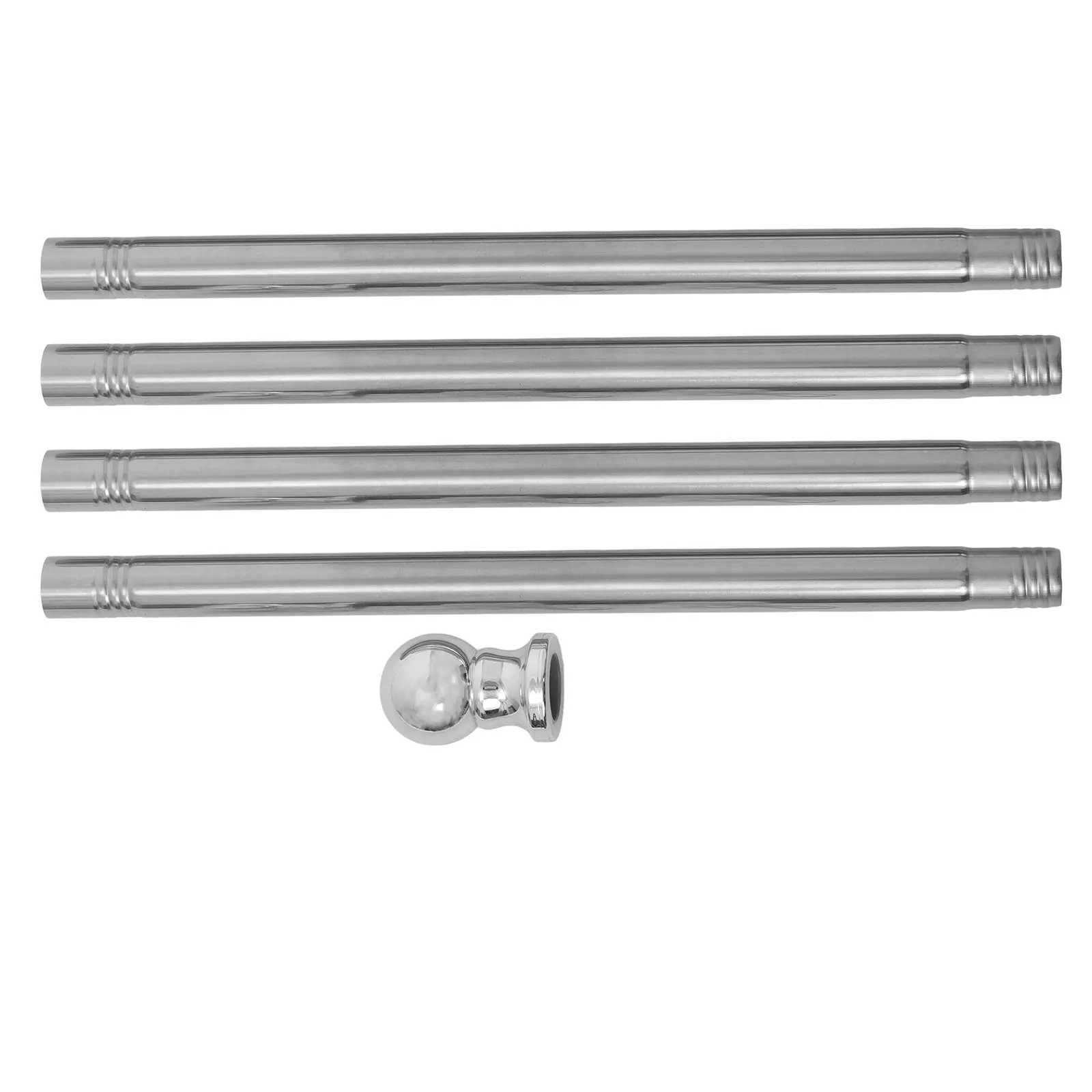 Stainless Steel Wall Mount Flagpole 153Cm 4 Section Adjustable Antitangle Rotating Flag Pole Kit for Outside Porch Patio