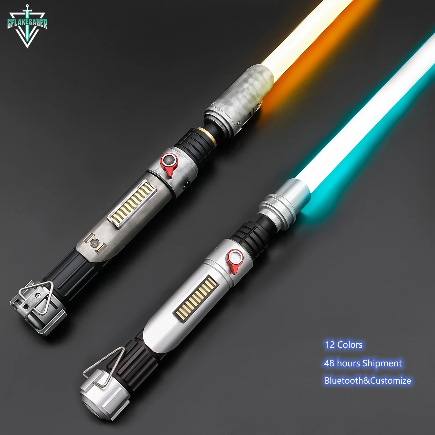 TXQSABER Ezra EP2 Replica Lichtschwert Metallgriff Schweres Duell-Lichtschwert Neopixel Green Laser Ezra Bridger Verwitterte Version