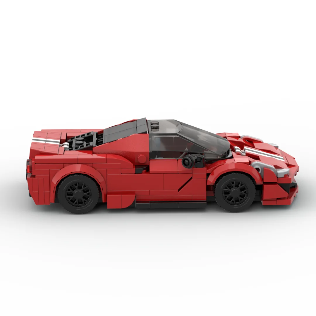 MOC Ferraried488 344pcs pista racing sports car Vehicle Racer Building Blocks Brick Creative Garage Toys for Boys