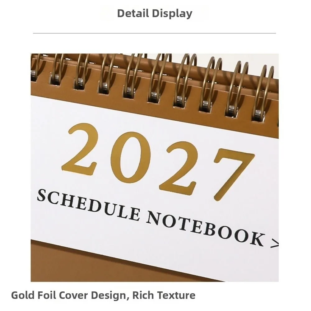 Creative 2027 Desktop Calendar Thick Paper Portable Standing Flip Calendar To Do List Memo Pad Checklist Planner