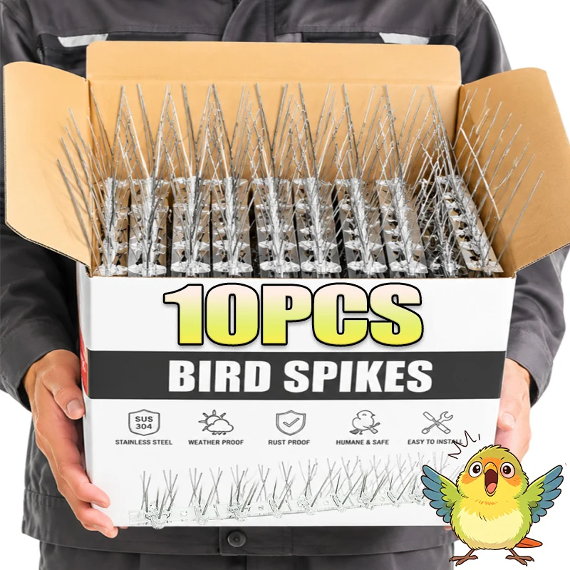 Effective Bird Repeller Bird Spikes Pigeon Deterrent Garden Fence Window Anti Bird Stainless Steel Spikes Pigeon Deterrent Spine
