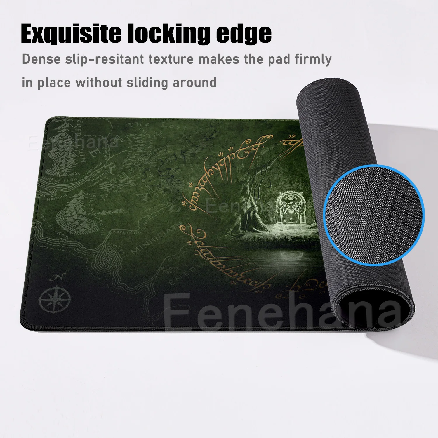 The L-Lord of The Ring Großes Gamer-Mauspad, rutschfeste Laptop-Tastatur, Schreibtischmatten, Zubehör, PC, Gaming, XXL, Büro, Zuhause, Setup-Teppiche