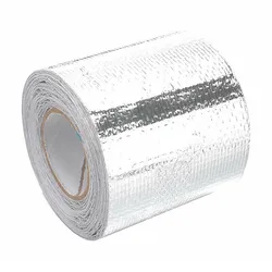 5M*5cm Exhaust Pipe Insulation Tape Aluminum Foil Thermal Wrap Titanium Heat Wrap 100% Brand New Durable Useful