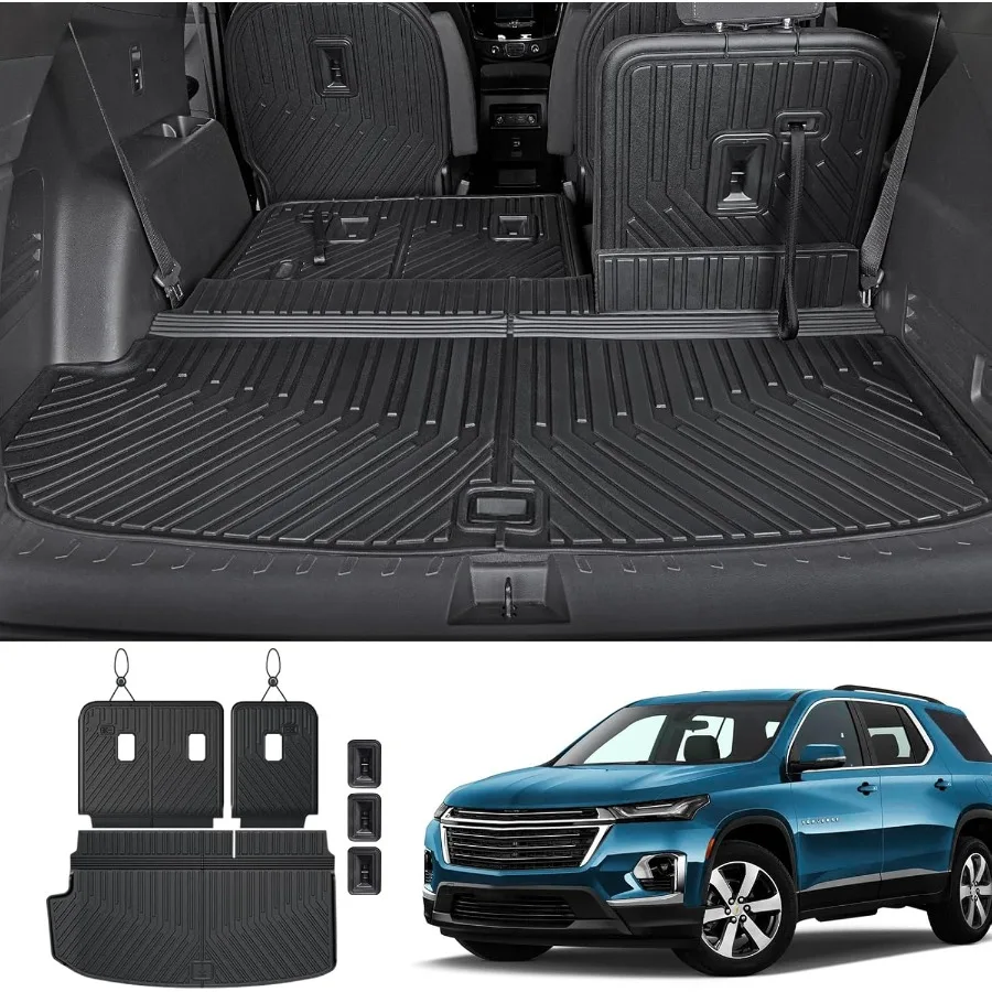 

AllWeather TPE Cargo Liner Trunk Mat with Backrest Mats for 20182023 7 8Seater Chevrolet Traverse SUV Durable Waterproof EasyCl