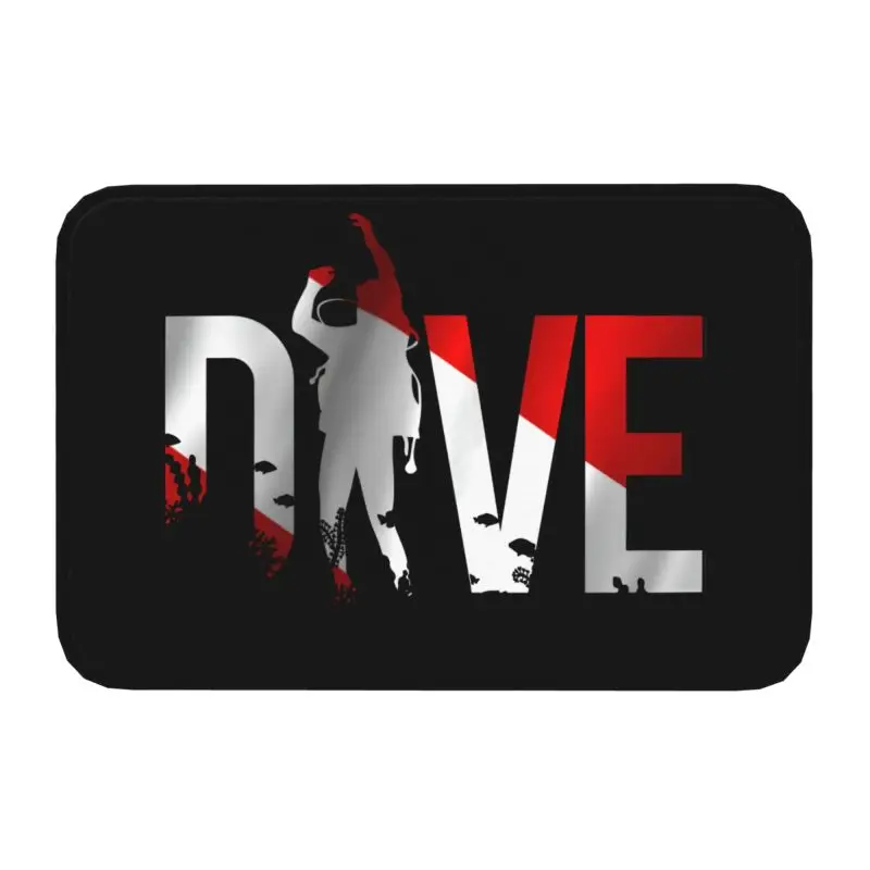 Custom Scuba Dive Scuba Diver Doormat Anti-Slip Entrance Kitchen Bathroom Door Floor Mat Garden Carpet Rug