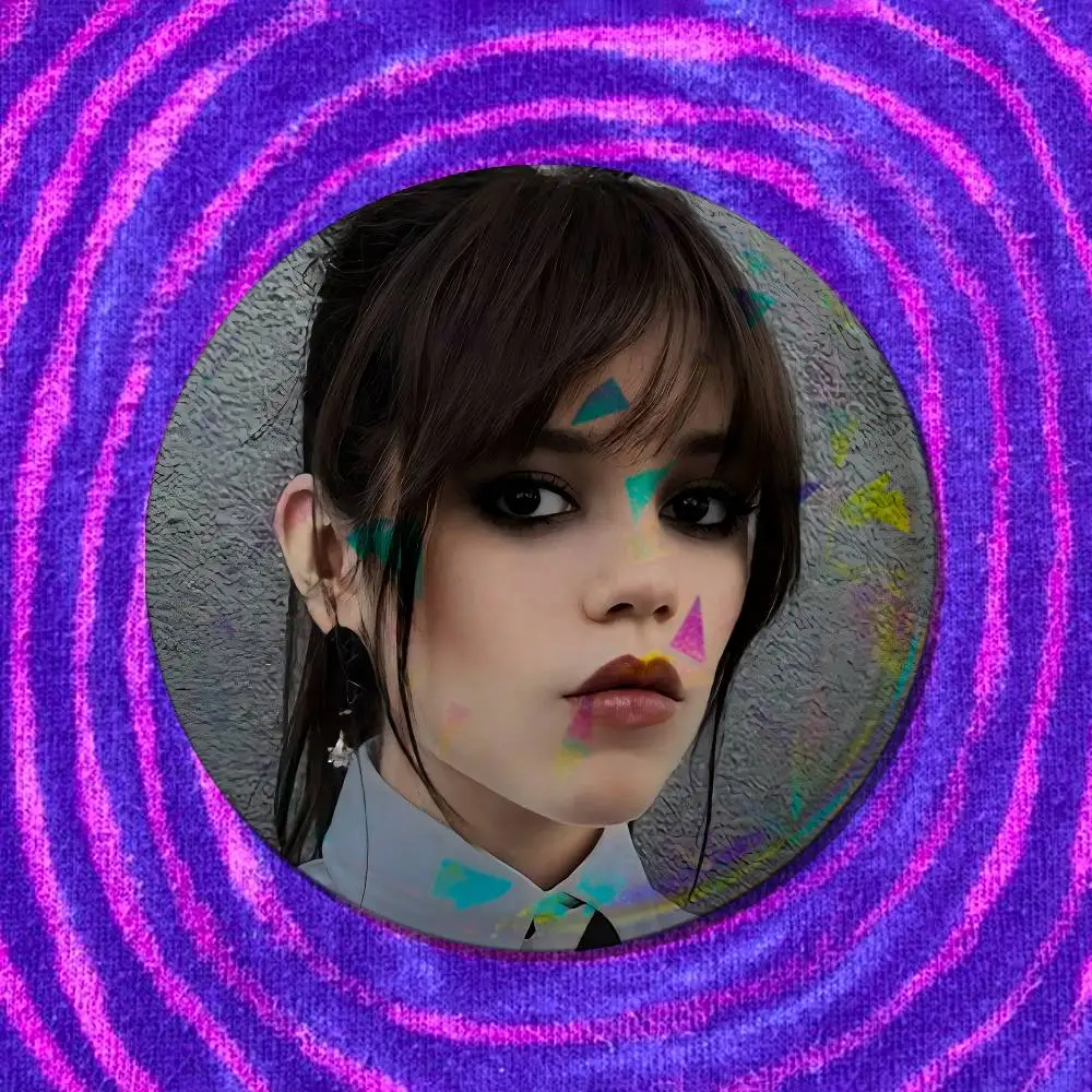 For Jenna Ortega Enamel Pin Badge Round Metal Button Brooch Gift 58mm Custom Hat Ita Bag Pins