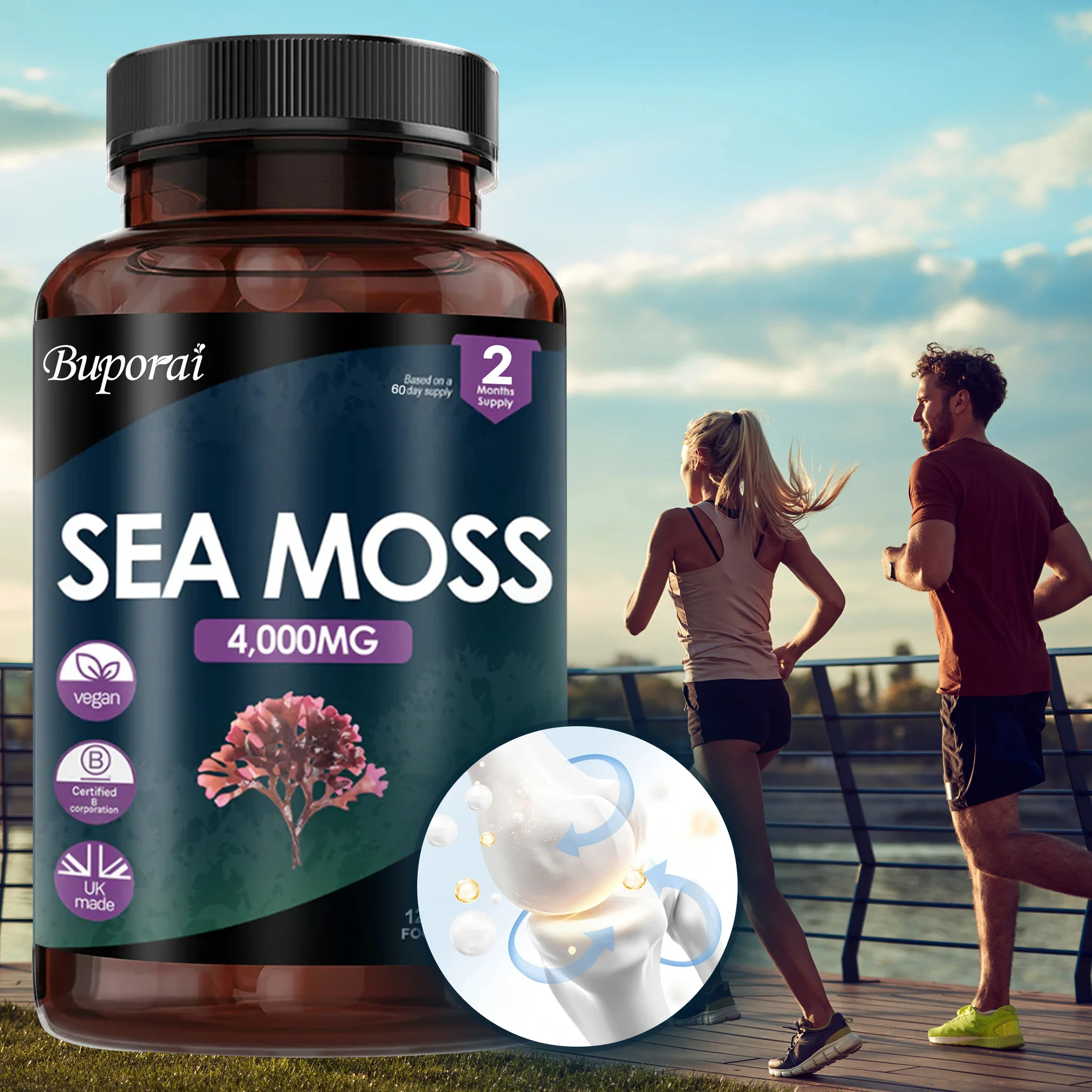 

Морской мох 4000 мг - функция щитовидной железы, способствует здоровью костей, кожи и суставов, повышает естественную энергию, повышает иммунитет, метаболизм