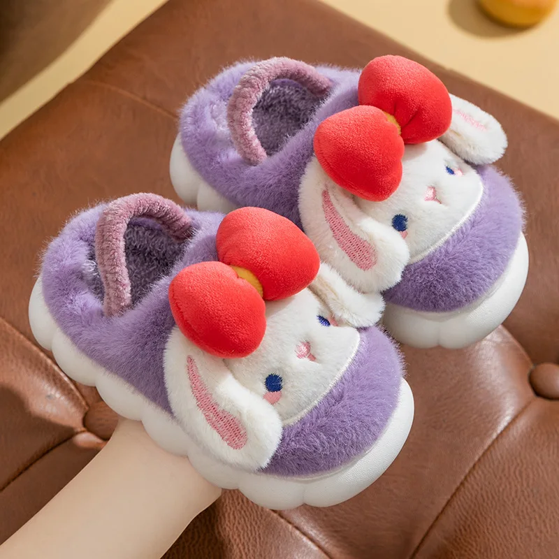 Sanrio Children\'s Slippers Winter Boys Girls Toddlerhome Shoes Pleece Plush Warm Infant Shoes ‌Cinnamoroll Baby Crib Shoes