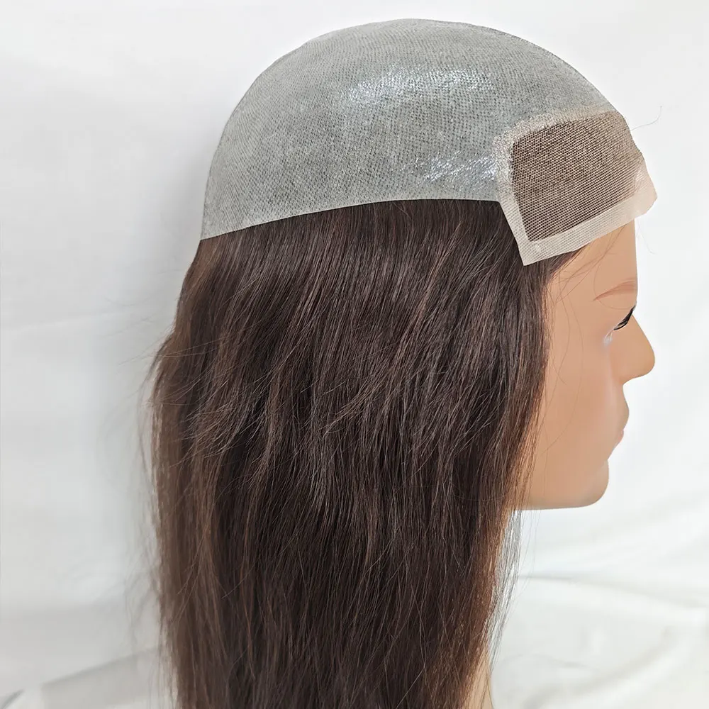 Hair Toupee for Men Dark Brown 13INCH Hair Replacement System for Mens Toupee Hair Pieces Lace Front Man Wig 10x8 Glue-On Toupee