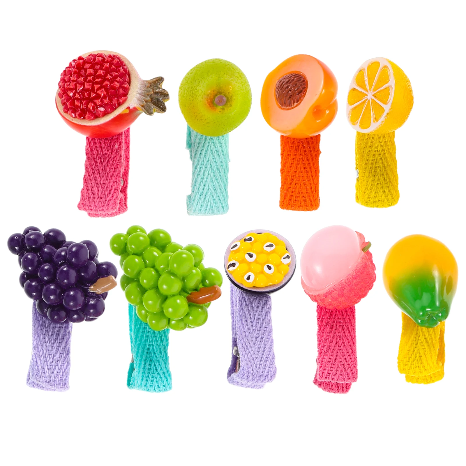 

9pcs Cute Cartoon Fruit Hair Clips Mini Sturdy Colorful Hairpins For Women Kids Lemon Watermelon Carrot Shape Adorable Side Hair