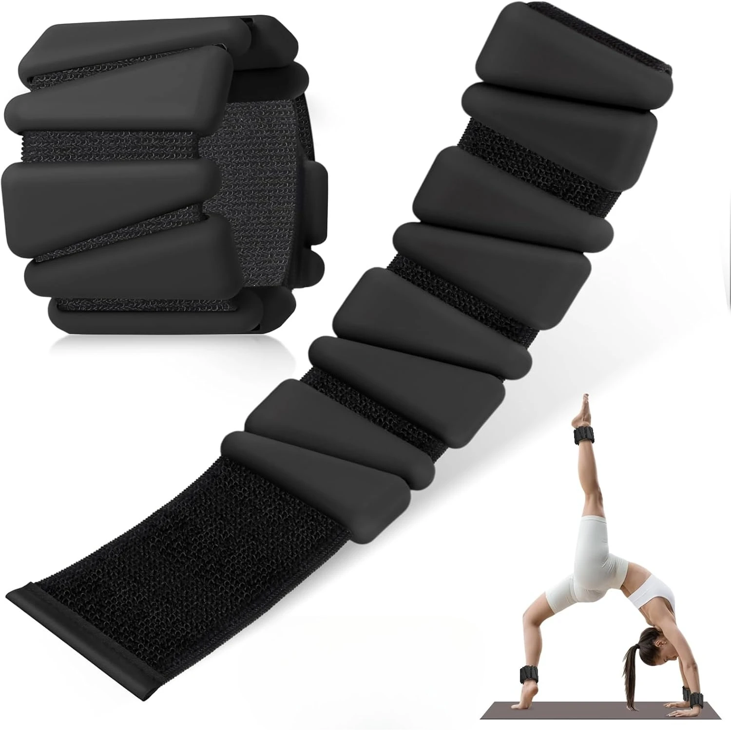 Wrist Ankle Weights 1 Pair Adjustable Workout Weights Wearable Leg Arm Weighted Bracelet for Gym Yoga Pilates Swimming Cardio