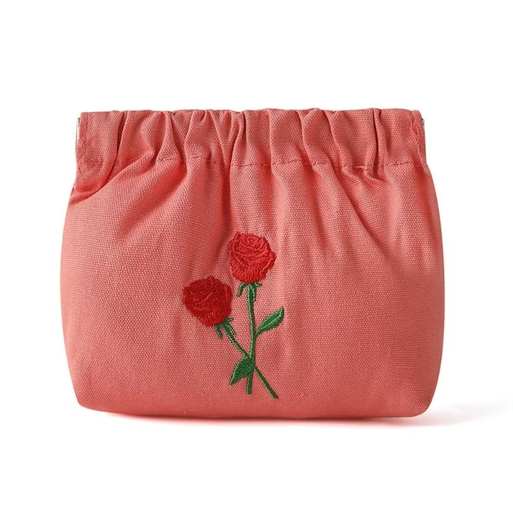 

Модная холщовая сумка для хранения, дизайн вышивки, многофункциональная косметичка с цветочным узором, кошелек для монет, дорожное хранение