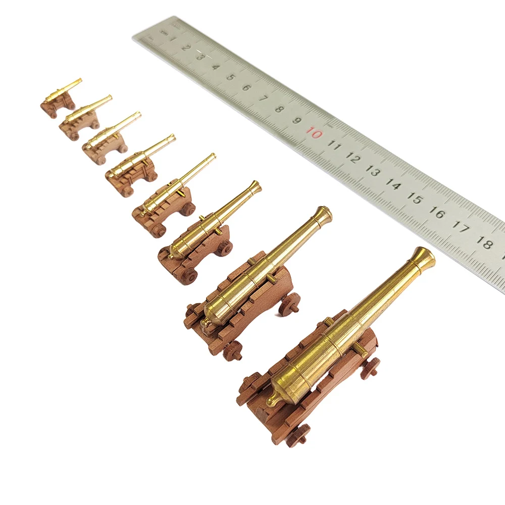 الكمثرى الخشب سطح السفينة مدفع نموذج باخرة الملحقات CNC النحاس مدفع + الكمثرى عربة خشبية 1 مجموعة