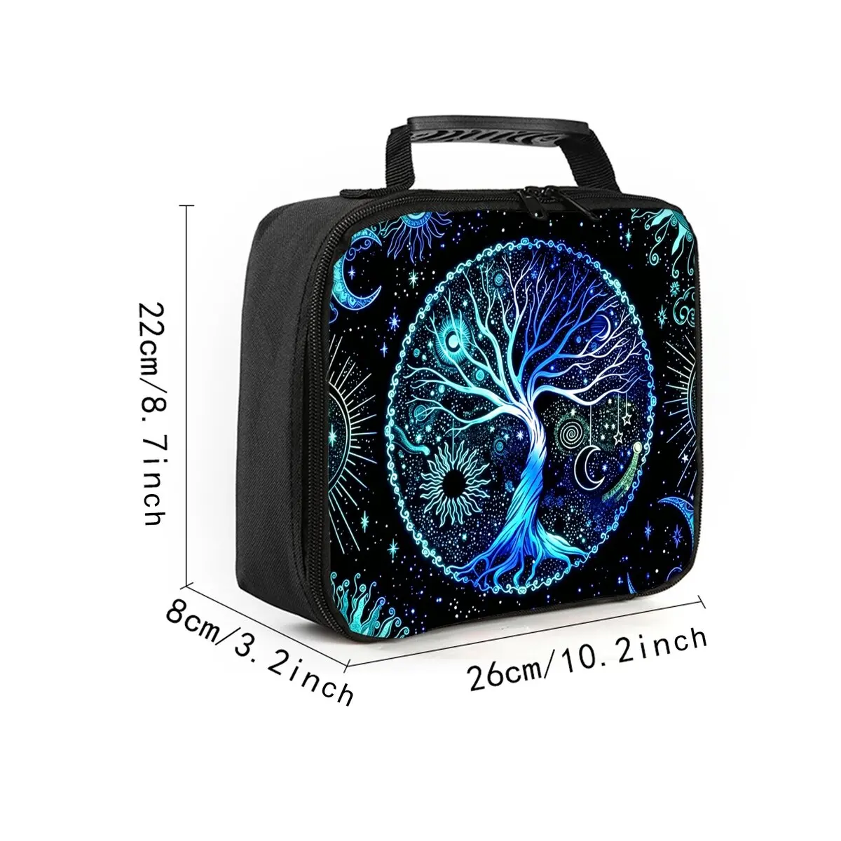 Tree Of Life Print Children's Lunch Bag Best Gift for Boys Girls 2D Flat Cartoon Zipper for School Outdoor Picnics Bento