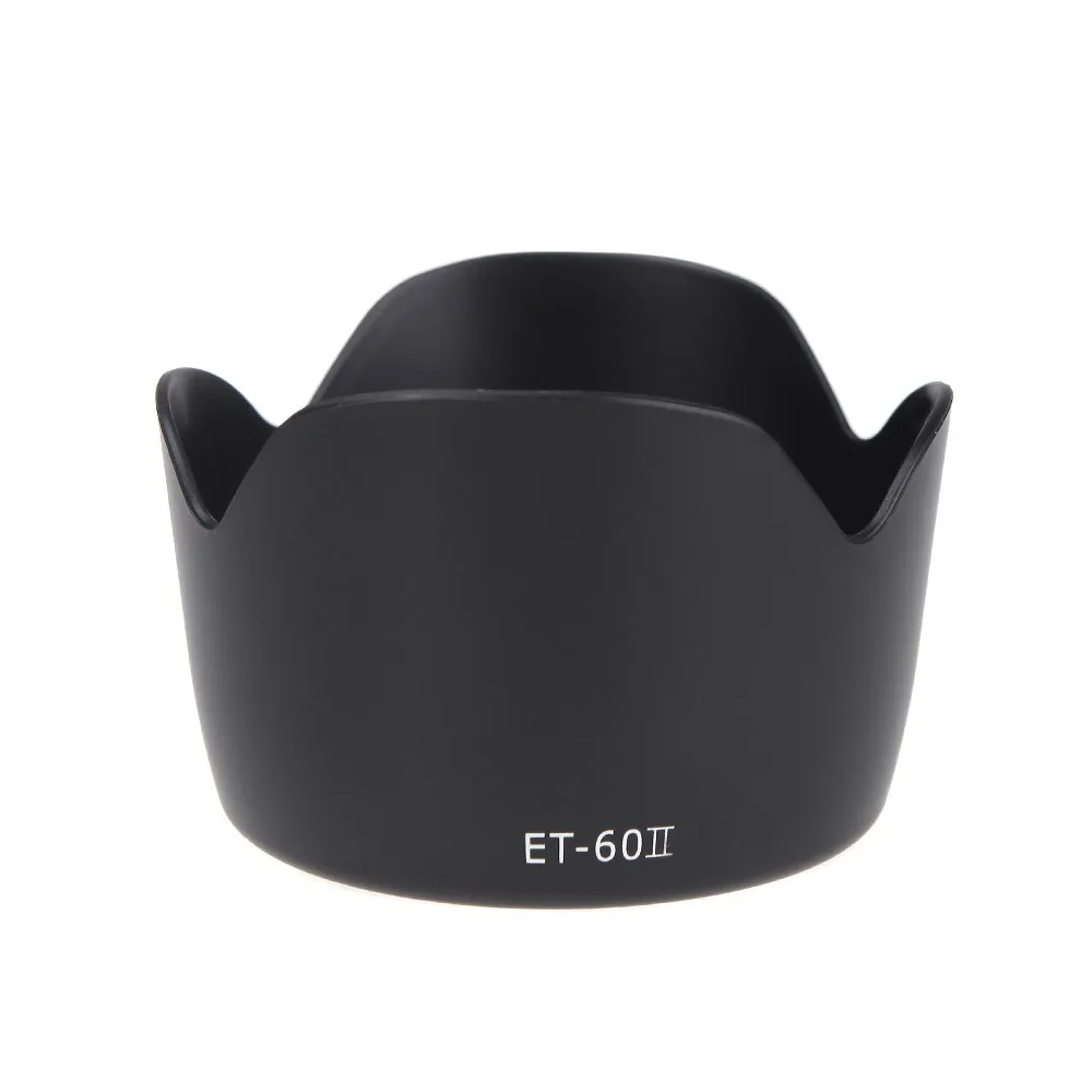 ABS Flower Lens Hood Black Stray Light Blocking Lens Shade Matte Inner Reversible Camera Lens Hood for Canon ET-60II
