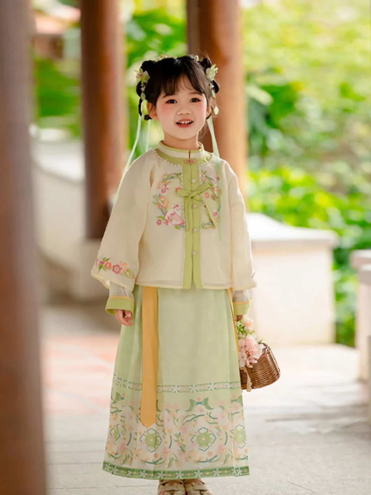 Hanfu الفتيات تنورة الحصان ، فتاة صغيرة الملابس القديمة ، جديد ، الربيع