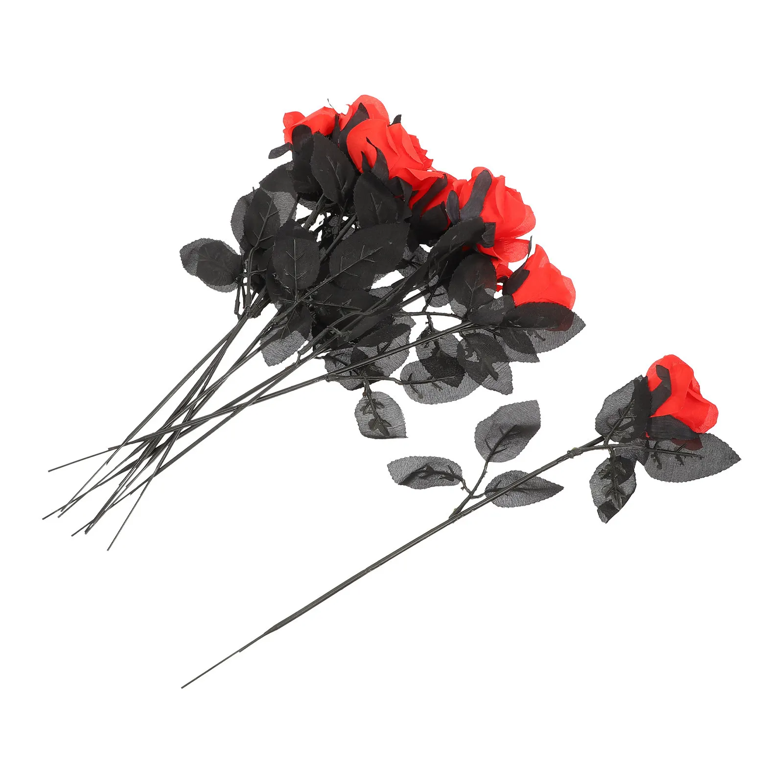 

10 шт. Искусственные розы с черепами для Хэллоуина, жуткие украшения для вечеринок, декор для дома с привидениями, цветочные реквизиты, искусственные розы на Хэллоуин