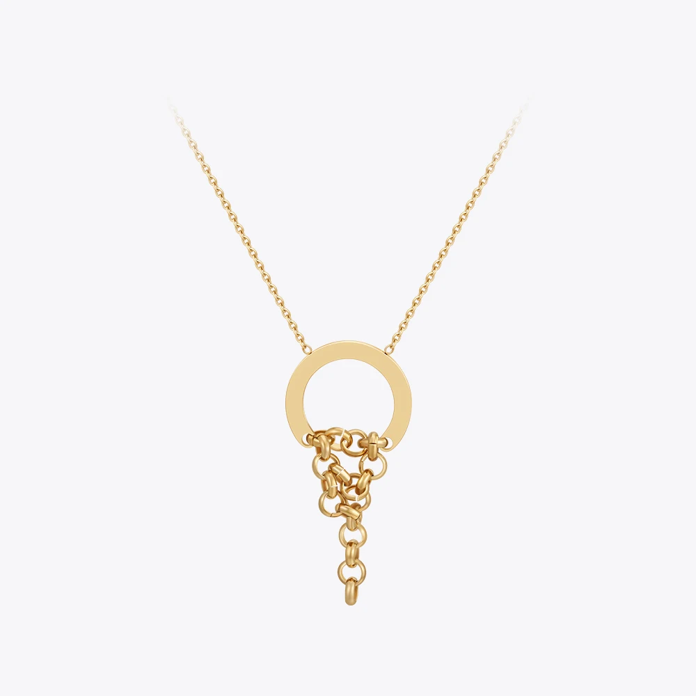 

ENFASHION Geometry Disc Chain Pendant Necklace For Women's Collares Para Mujer Stainless steel Gold Color Stylish Jewelry 3427