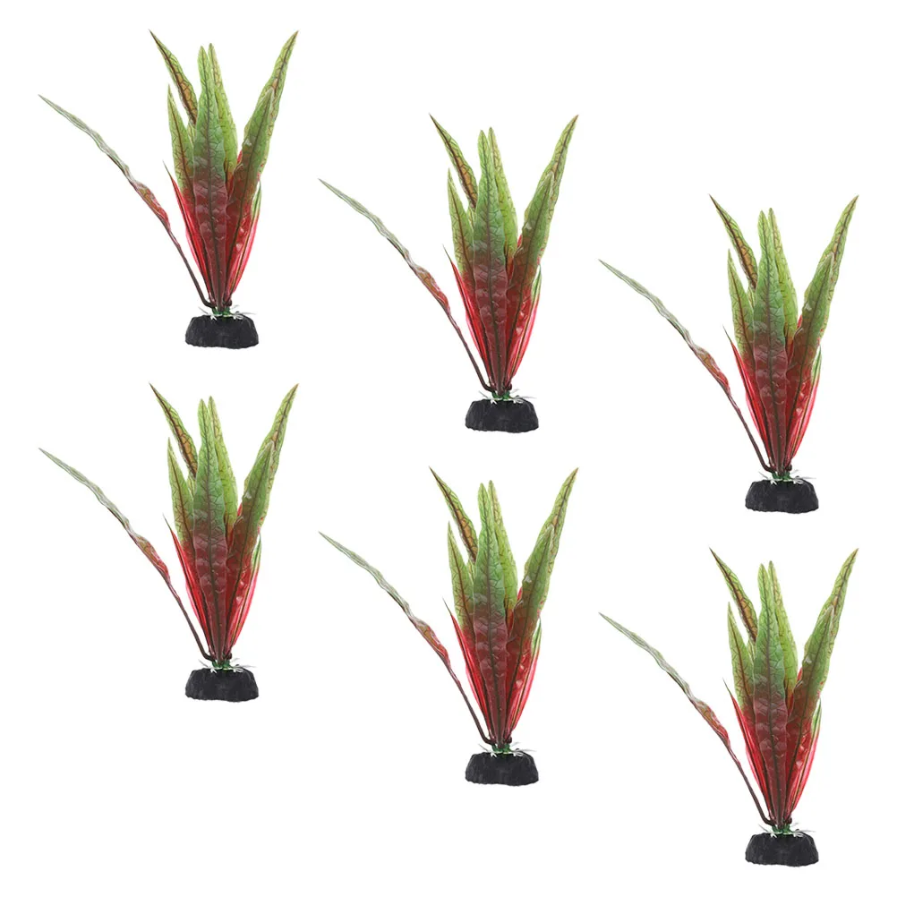 

6 Pcs Plants for Fish Tank Aquarium Decorations Realistic Plastic Water Grass Aquatic Pet Artificial Plant For Fish Tank