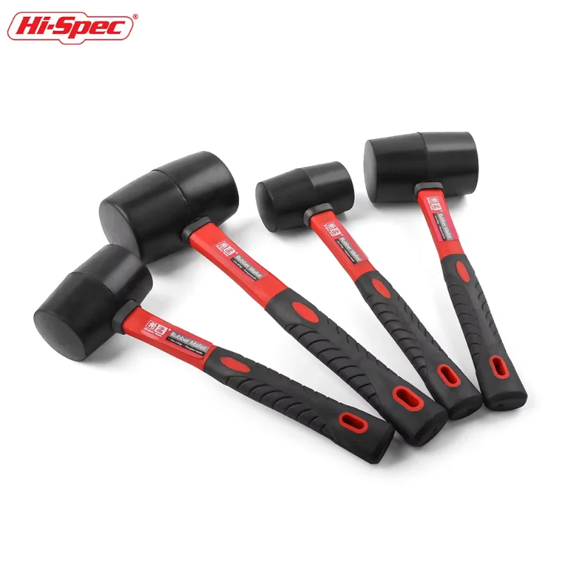 Heavy-Duty Rubber Hammer Solid Head Mallet with Insulated Anti-Slip Grip 8/16/24 Oz for DIY Furniture Assembly Home Repair
