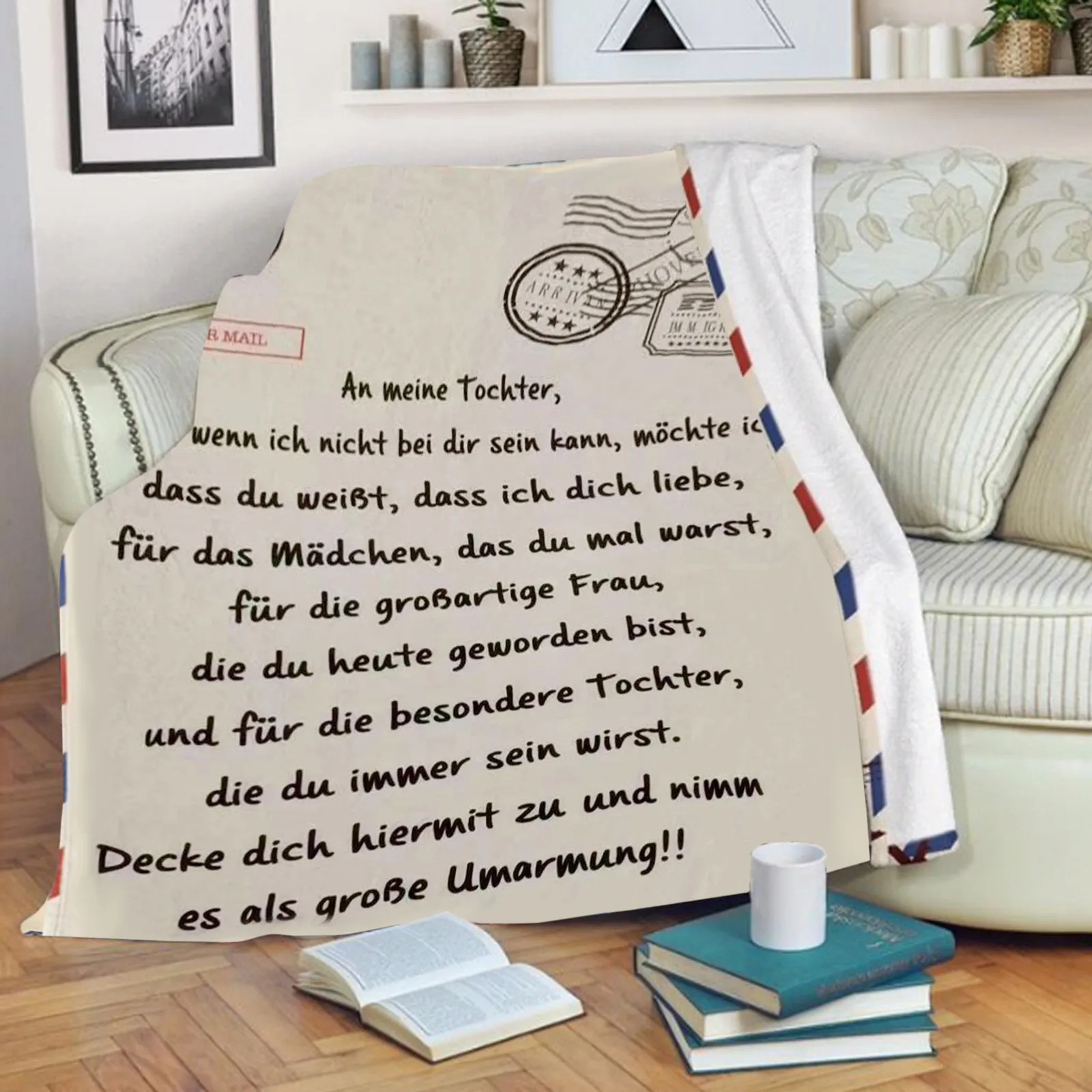 Sentimental Blanket Daughter Gift Cozy Throw Blanket Love Letter Print Mother Warm Quilt Family Decor Soft Bedding Home 2026 T1