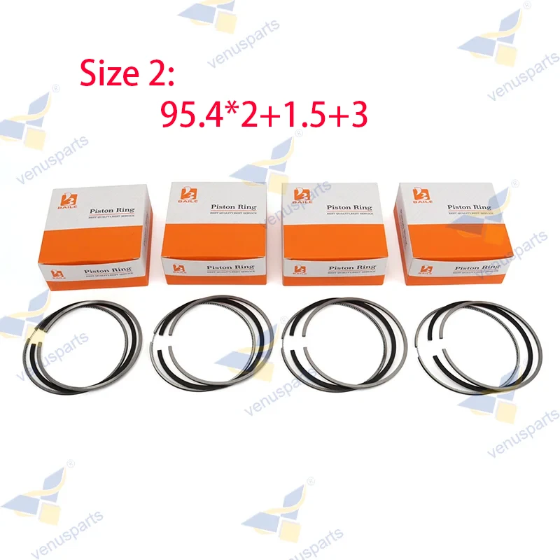 4JJ1 Piston Ring For ISUZU 4 Cylinders Engine 95.4*2HK+2+3mm & 95.4*2+1.5+3mm 8-98057222-0