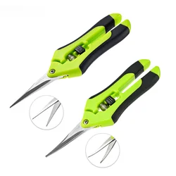 Garden Pruning Shears Stainless Steel Plants Fruit Grape Picking Scissors Horticulture Leaf Trimmer Straight Elbow Pruning Tools