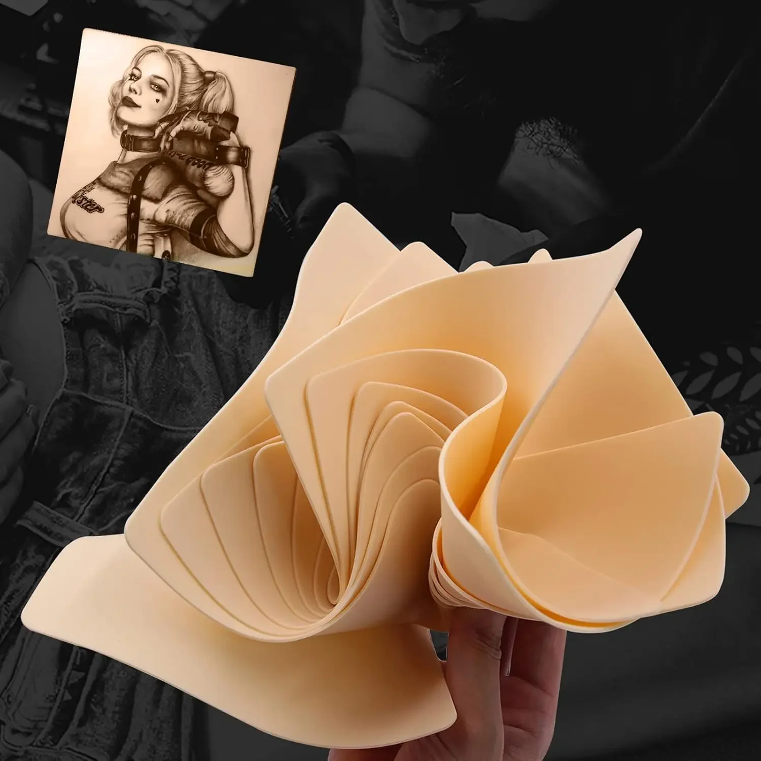 

20/10/5/3/1PCS Tattoo Practice Skin Blank Fake Tattoo Skin Synthetic Leather for Permanent Makeup Tattoo Beginner Exercise Tool