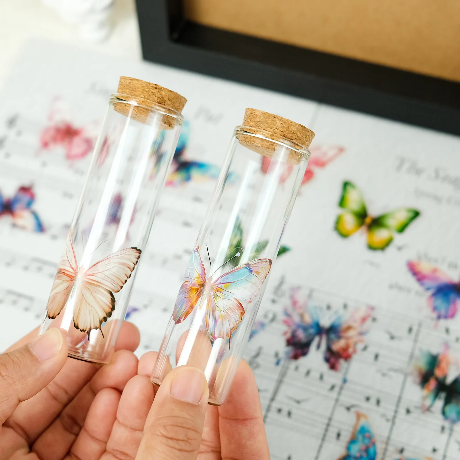 500 قطعة ملصقات فراشة الحيوانات الأليفة سكرابوكينغ مجلة المواد الملحقات المدرسية الاشياء للفتيات مكتب ديكور لتقوم بها بنفسك صندوق ملصق الهاتف