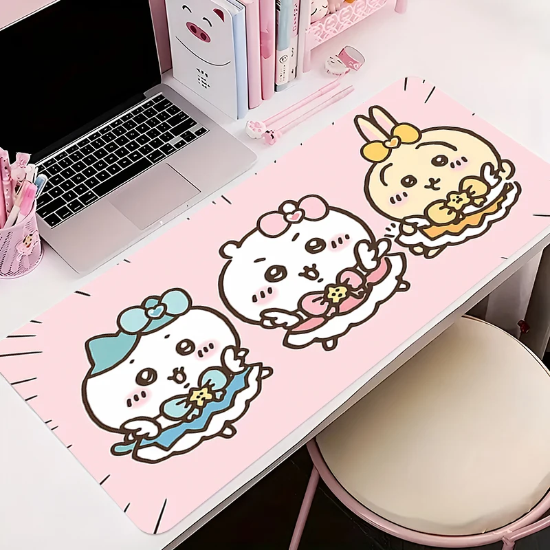 Computer Office Desk Mat Rubber Non-slip Large Mousepad C-chiikawa Gaming Cabinet Carpet Keyboard Extended Table Pad Carpet Mat