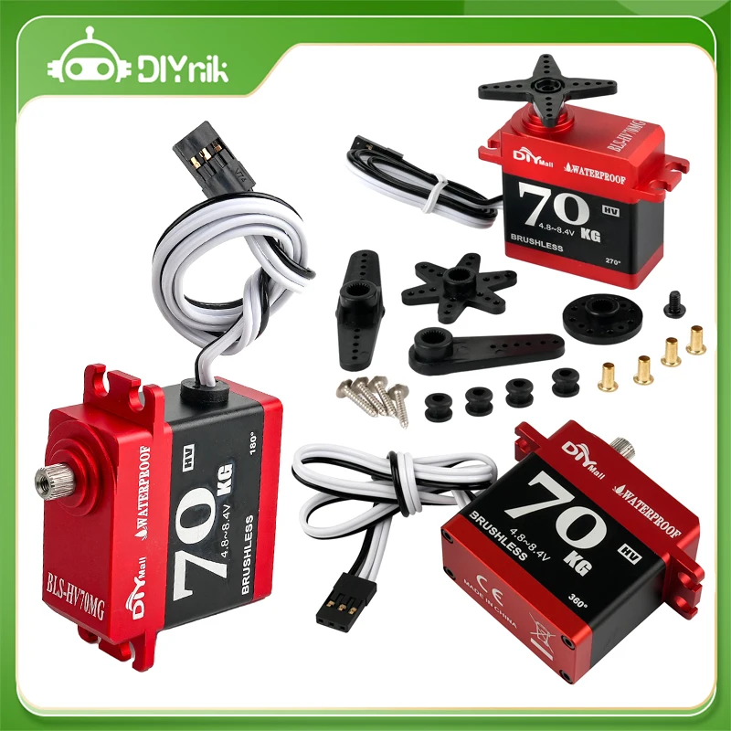 

70KG Digital Servo RC Brushless Motor BLS-HV70MG Metal Gear 180/270/360 Degree High Torque DIY Parts Servo For 1:8 RC Car Robot