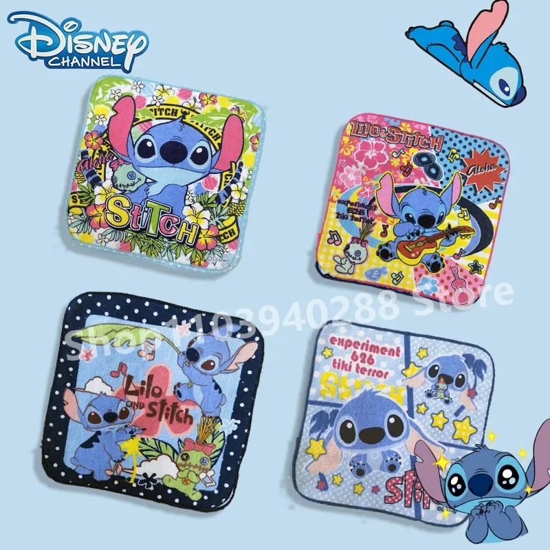 Disney Lilo & Stitch 20*20  Towel Cartoon Small Square Go Portable Cartoon Characters Cotton Children\'s Mouth And Hand Towel