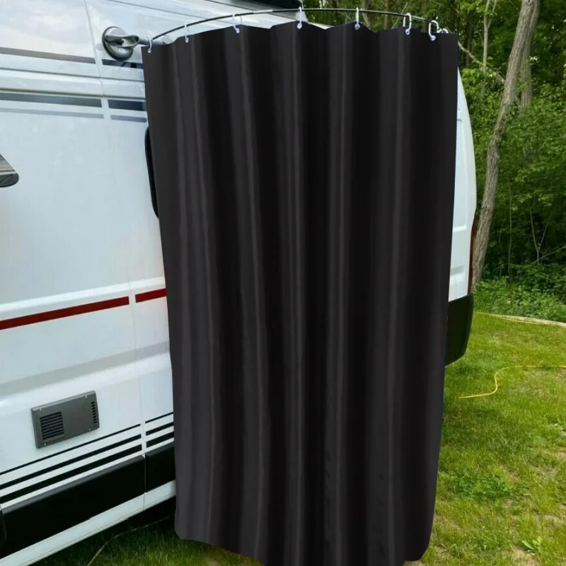 Caravan Camping Shower Cabin Cubicle Kits With Suction Cups Rod Shower Curtain For Motorhomes Travel Outdoor Bathrooms