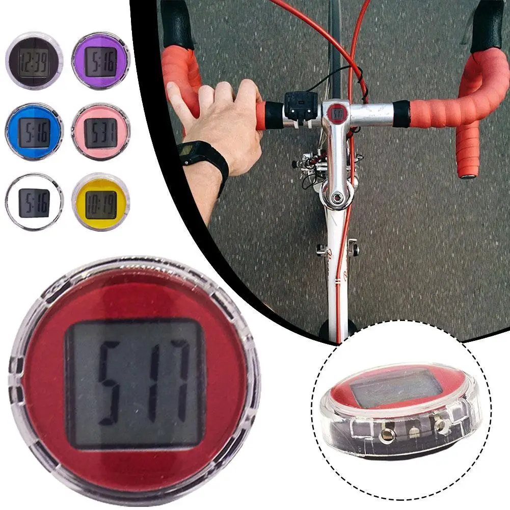 1Pc NEW Mini Waterproof Motorcycle Bike Sticky Digital Display Clock Watch Motorcycle Decoration Auto Car Interior Accessories