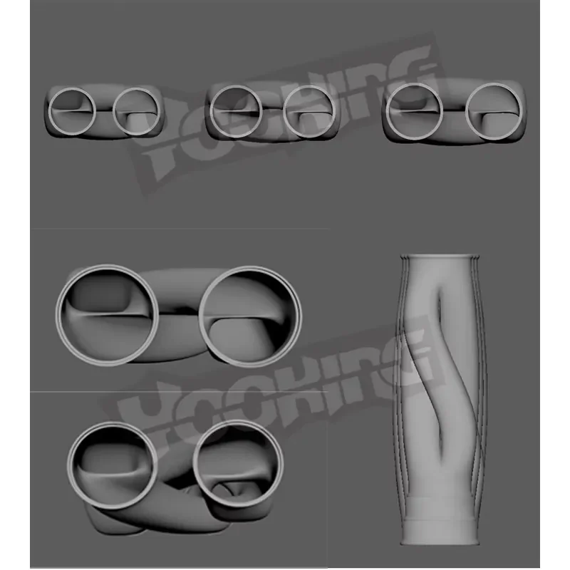 【Durable Practical Daria】 Racing New Style 3D Printing Z Pipe for All Car Models Exhaust Pipe Auto Car Parts 316 Stainless