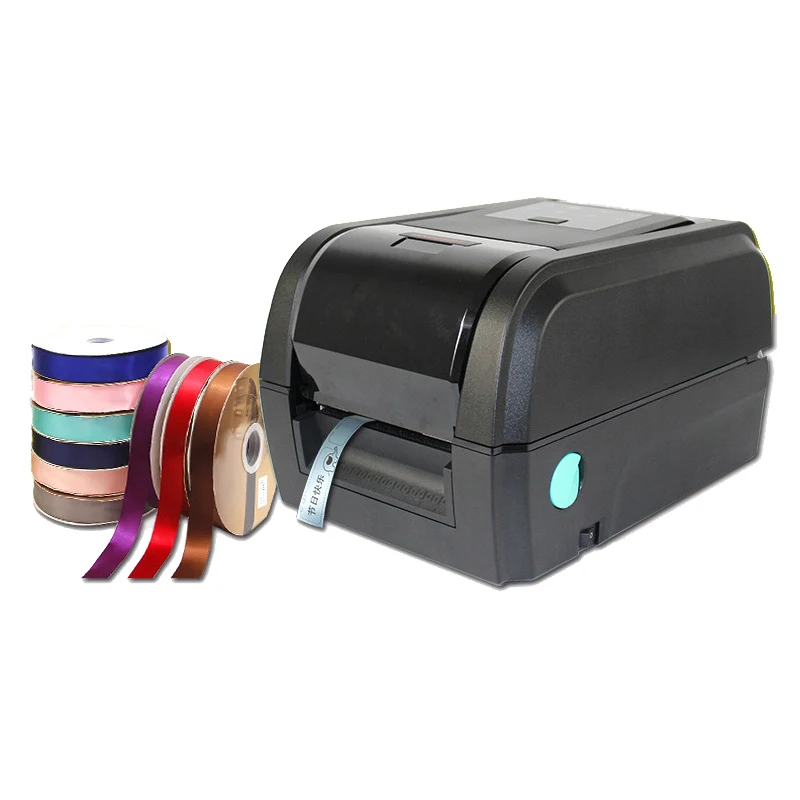 Thermal hot foil ribbon printer satin ribbon lanyard printing machine desktop high speed digital gold ribbon foil printer