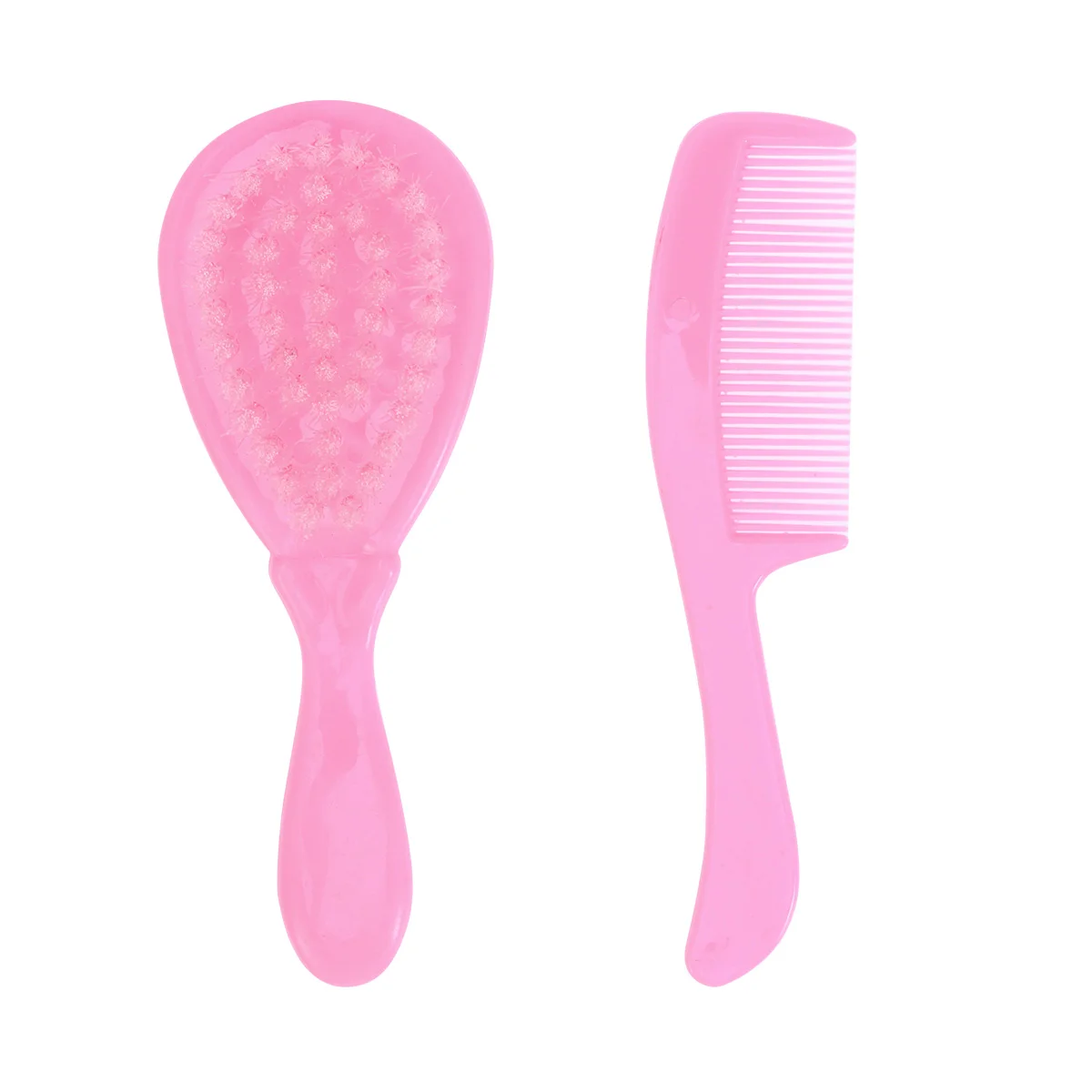 Baby Brush and Comb Set Children Massage Care Safety Comb Comb Brush Combination Pink Baby Comb Massage Comb