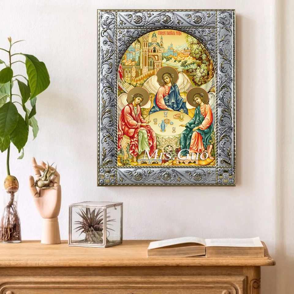 Icon of the Holy Trinity Diamond Painting icons 5D Square Round Diy Home Decor Mosaic Diamond Embroidery Religious Home Decor