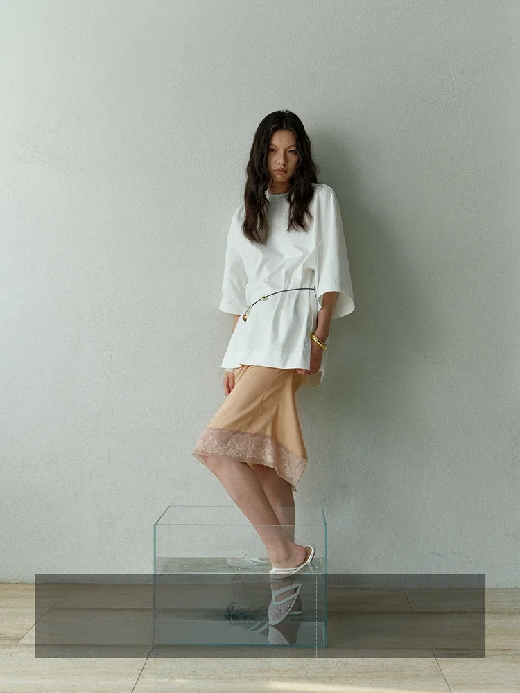 

Ayuko Heavyweight 5mm Silk Power Spin Lightweight Draped Lace Silk Long Split f Skirt Commute Sle mid Waist H ...