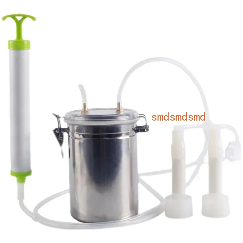2L Cow Goat Milking Machine Manual Milking Machine Stainless Steel Cow Goat Sheep Milk Vacuum Pump Machine