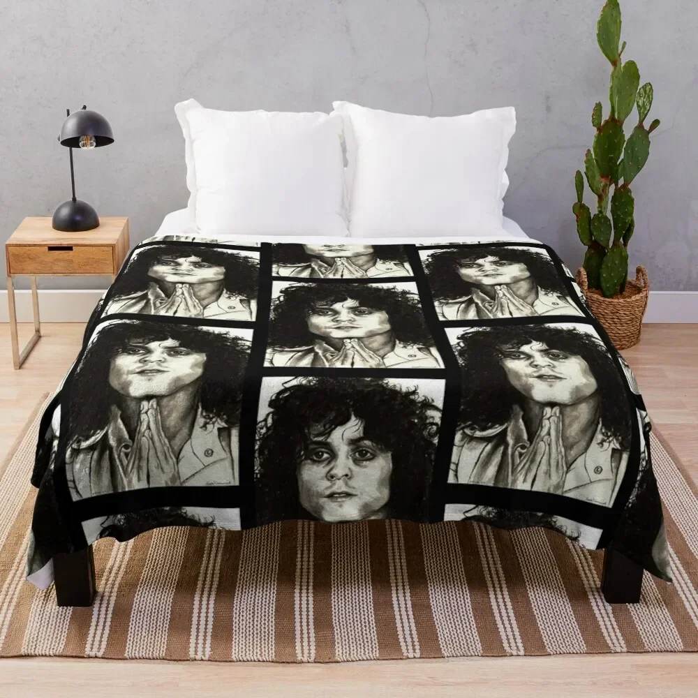 

Marc Bolan Throw Blanket Custom Decorative Throw Softest Shaggy Blankets