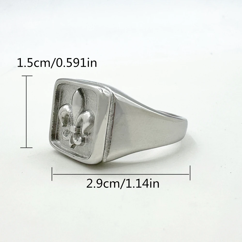 New Iris Flower Solid Ring 316L Stainless Steel Jewelry Punk Polishing Spear Ring Size 6-12