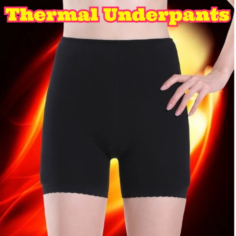 Women Super Thick Fleece Lined Warm Underwear High Waist Plush 3 Point Leggings Elderly Winter Warm Short Soft Daily Wear Briefs