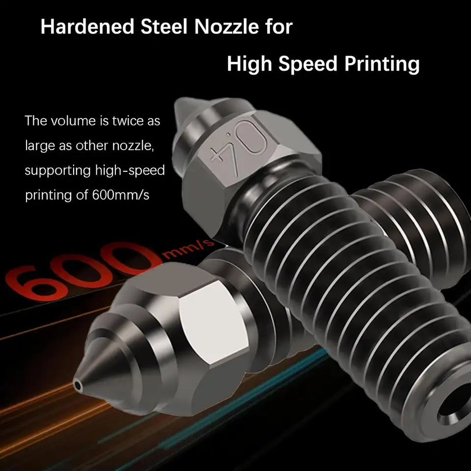 Creality Official K1/K1 Max Nozzle Kit Brass/Hardened Steel 6PCS Nozzles High Temperature Resistance for Ender 3 V3 KE/CR-10 SE - 4