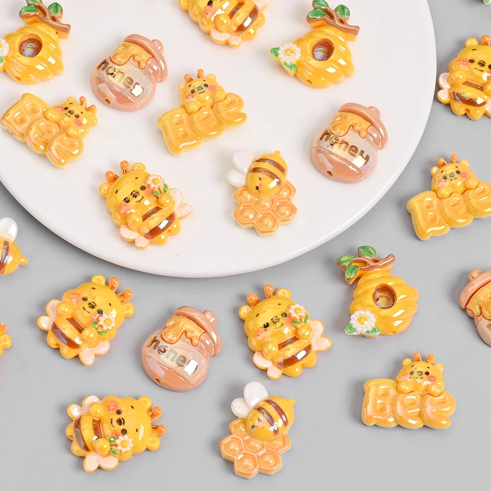 10Pcs Bee Themed Resin Bead Ho - Baby Food Pacifier review and price