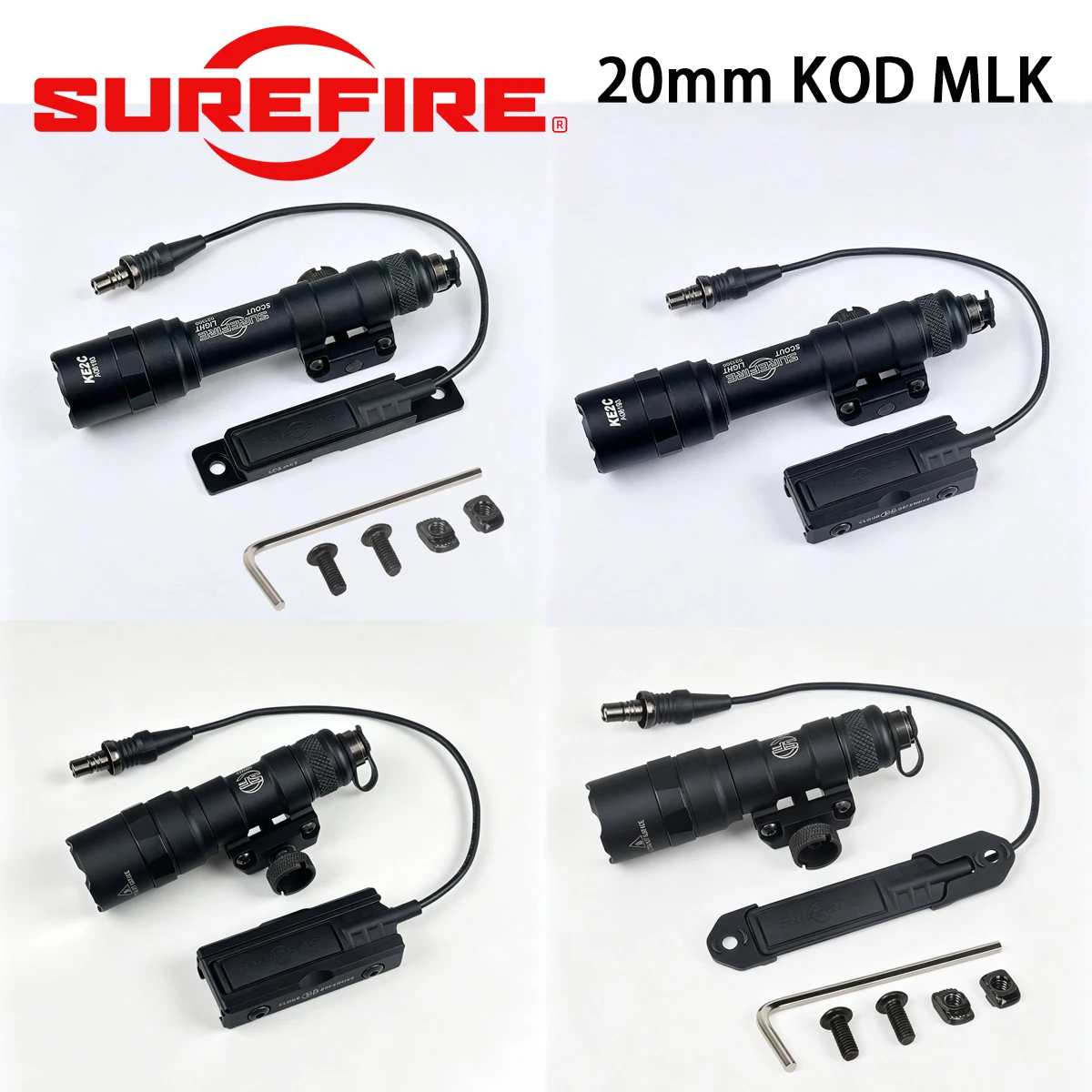 Tactical Surefire M600B M300B Flashlight Hunting M600 LED Scout Light With CNC Pocket Panel Slot for M-LK Keymod 20mm Rail