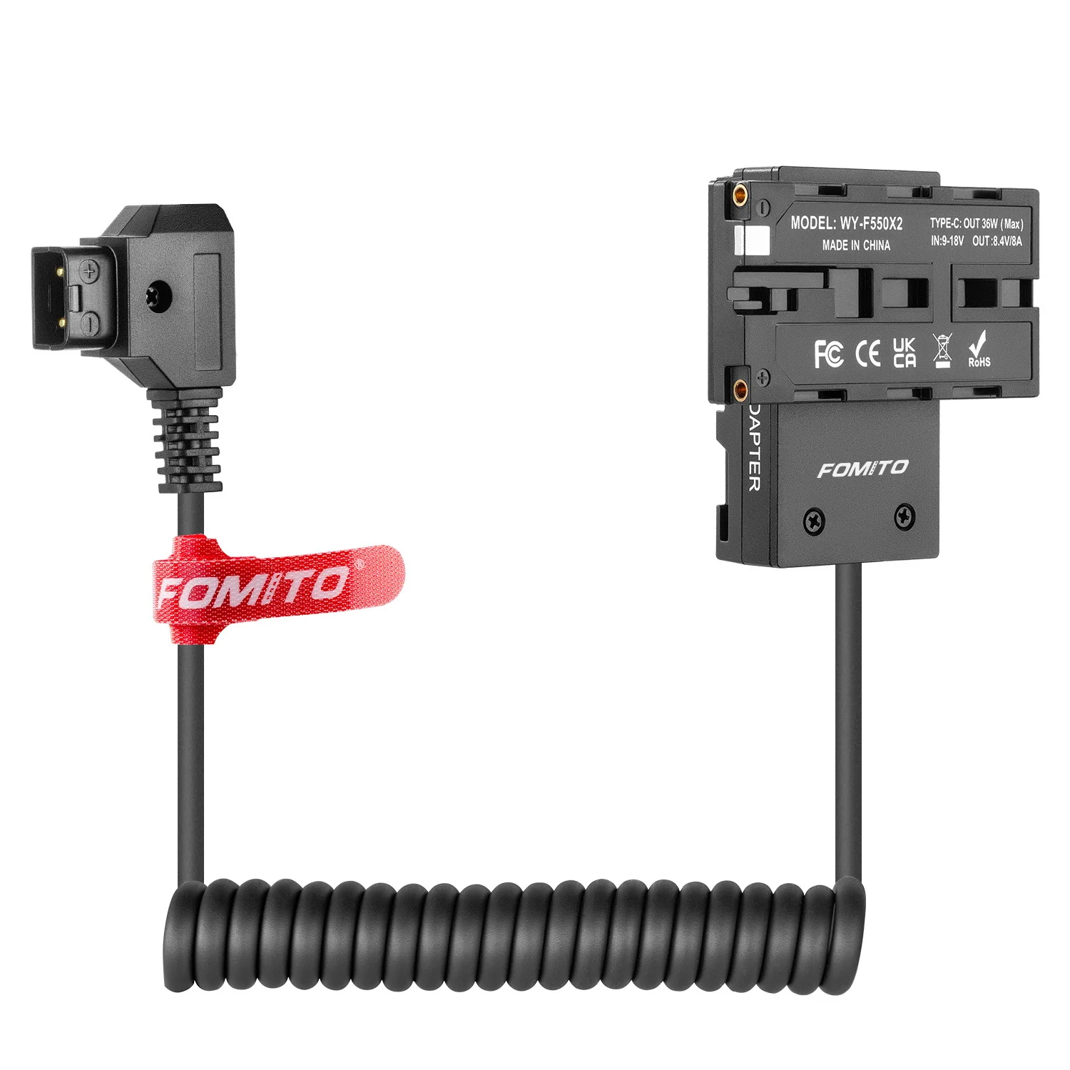 

FOMITO 2-сторонняя батарея-пустышка NPF, кабель питания D-tap с выходом USB-C, V-образный аккумулятор для полевого монитора, светодиодная подсветка