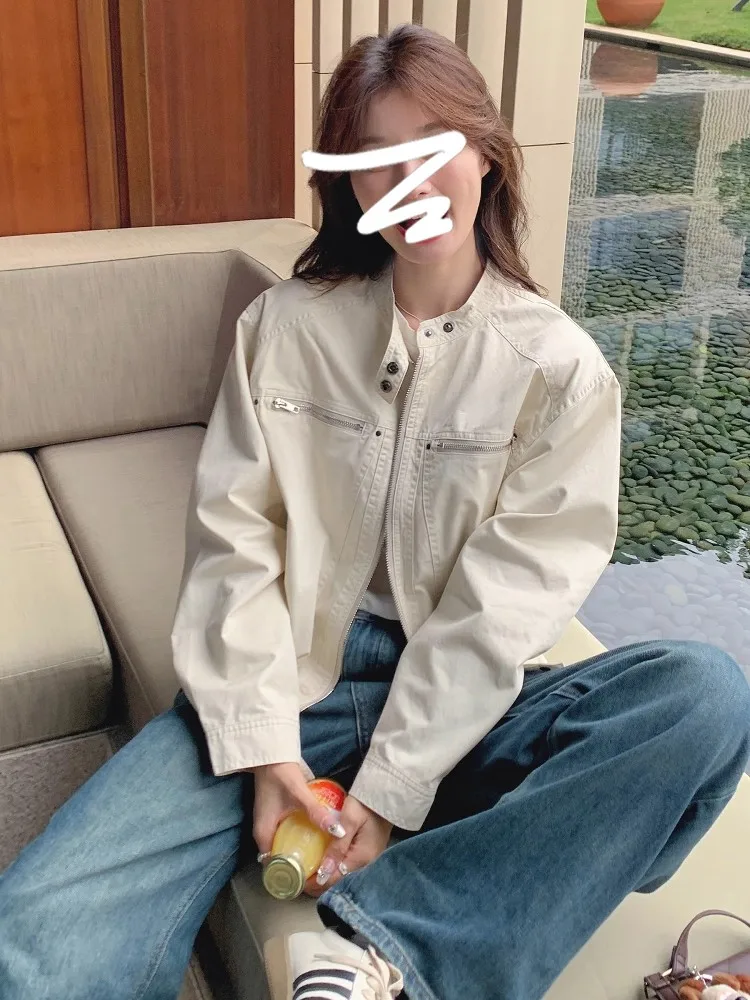 

Raincoats For Women Trench 2025 Faionable Thin Windbreak Turndown Beige Small Blue Cinching Overcoats Stand-Up Cinch Workwear