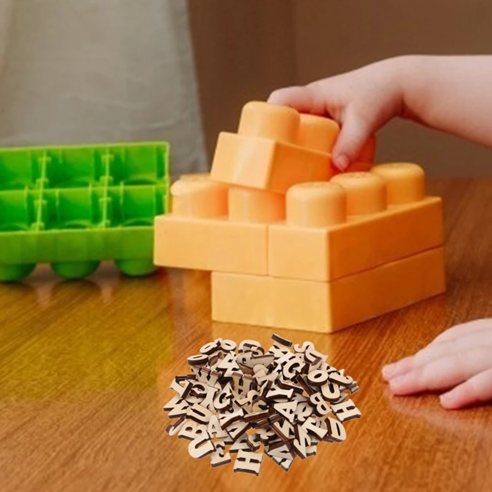 

200Pcs Blank Wood Alphabet Letters Smooth Craft Cutouts for Wall Art Party Decorations DIY Family Activities Teaching Aids Set