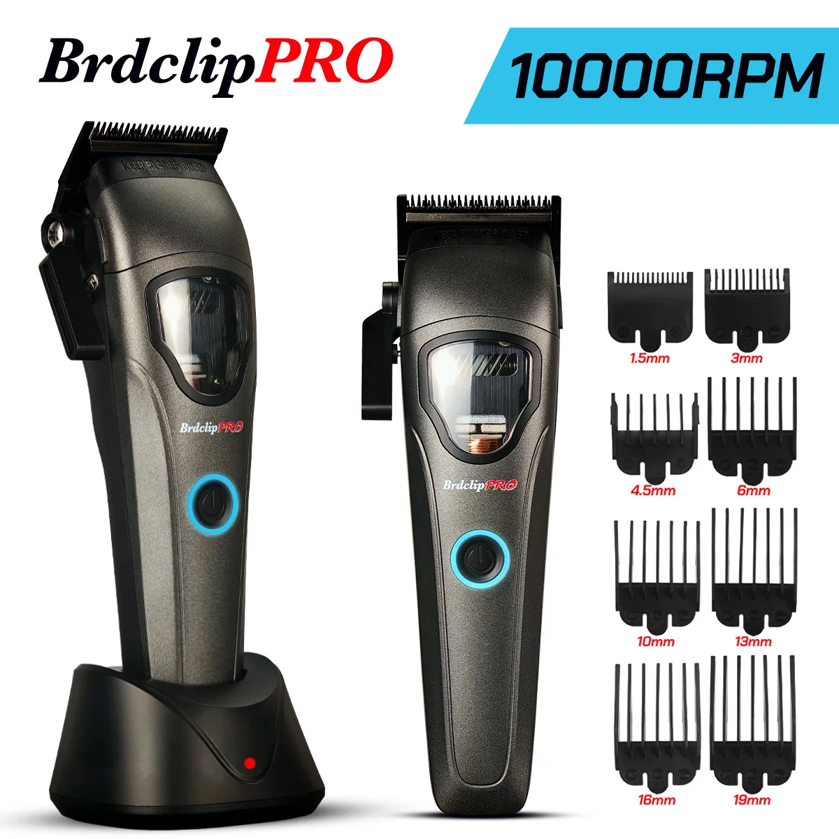 

Professional hair salon carving hair clipper BRD-633E 10000RPM men's hair trimmer beard trimming tool black shaver